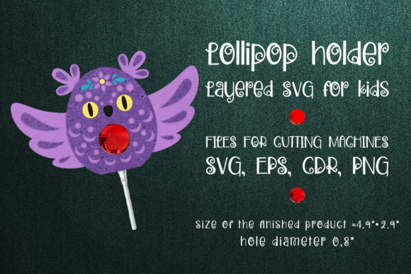 3D SVG Christmas Owl Lollipop Holder Template