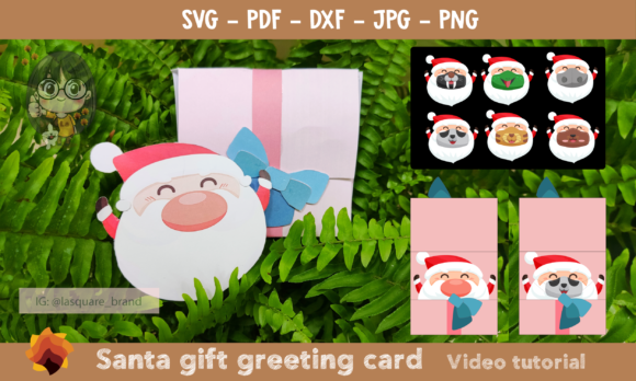 3D SVG Review: Xmas Santa Face Mask Card