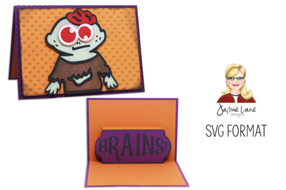 A2 Pop-Up Card Brains: 3D SVG for Halloween Branding