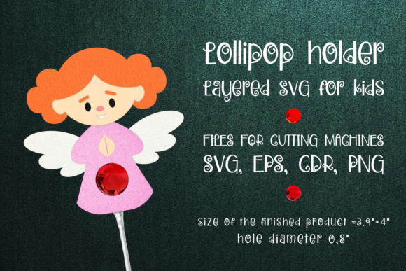 Angel Girl Lollipop Holder Template SVG Review