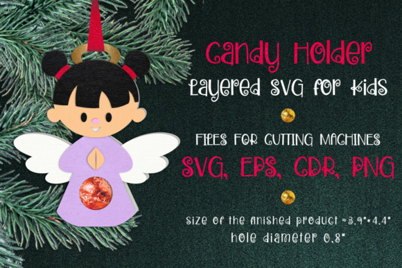 Angel Girl Ornament Candy Holder 3D SVG for Christmas