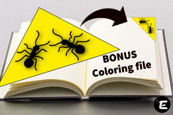 Ant Bookmark: 3D SVG Animals Asset for Editorial Design
