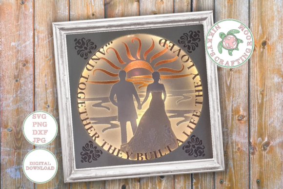 Beach Wedding 3D SVG for Elegant Shadow Boxes