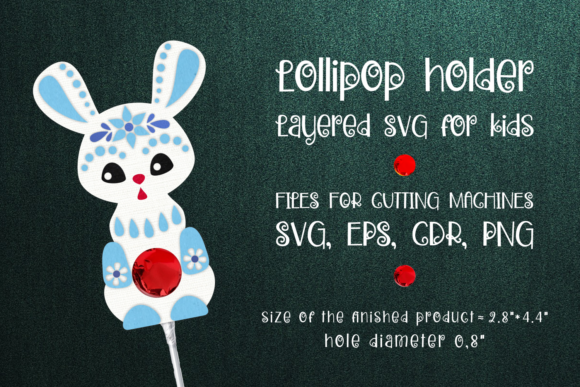 Bunny Lollipop Holder Template SVG: 3D Christmas Design