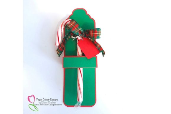 Candy Cane Tag 3D SVG for Christmas Branding