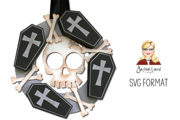 Coffin Wreath 3D SVG for Halloween Crafts