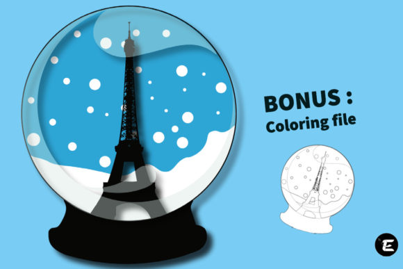 Eiffel Tower Snow Globe: 3D SVG for Travel Crafts