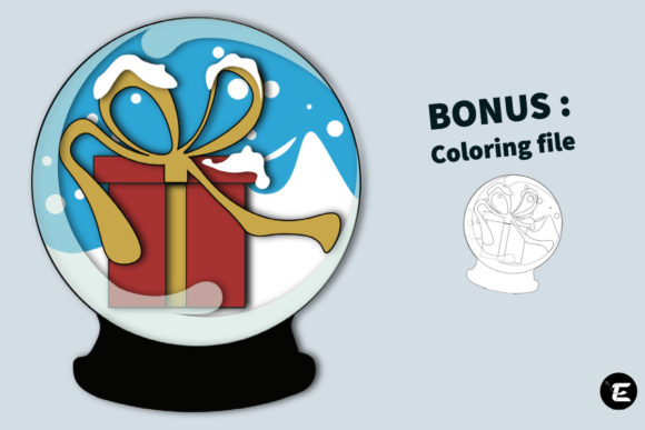 Gift Snow Globe 3D SVG for Christmas Branding
