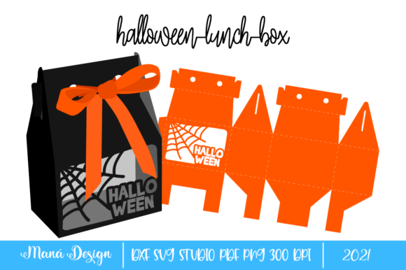 Halloween Lunch Box SVG DXF: 3D SVG Gift Boxes