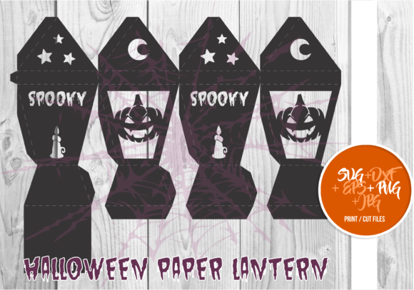 Halloween Paper Lantern Series A 0025: 3D SVG Shapes