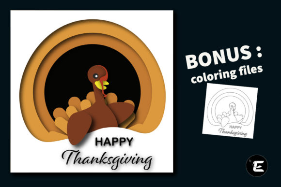 Happy Thanksgiving 3D SVG for Shadow Boxes