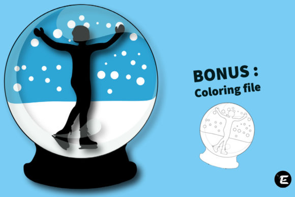 Ice Skating Snow Globe: 3D SVG for Sports Blogs