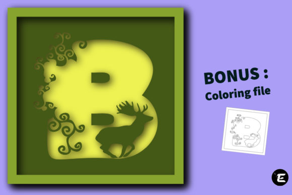 Letter B 3D SVG for Shadow Boxes & Branding
