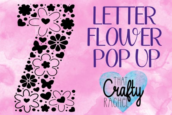 Letter Z Pop Up Flower Template Graphic Review