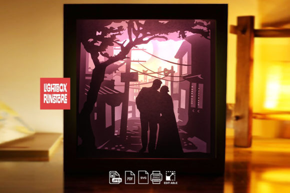 Loving You Paper Cut Light Box 243: 3D SVG Shadow Boxes