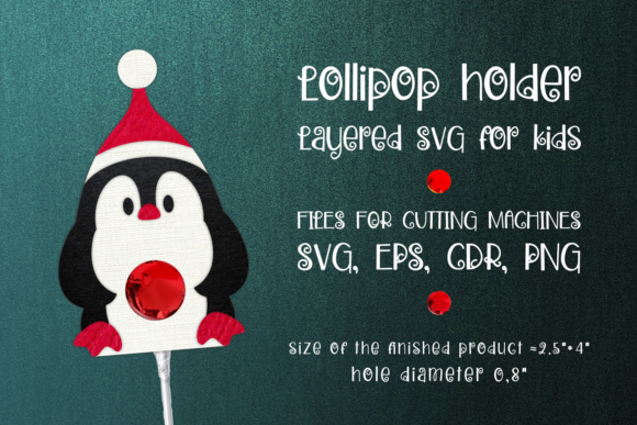 Penguin Christmas Lollipop Holder 3D SVG Review