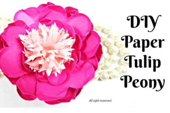 Tulip Peony 3D SVG for Paper Flowers Branding